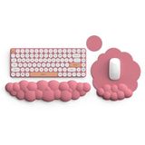 Lauspuck Bulut Klavye Bilek Desteği ve Bilek Desteği Setli Fare Altlığı, Ergonomik PU Deri Fare Altlıkları, Ağrı kesici Bellek Köpüğü Kaymaz, Bilgisayar, Dizüstü Bilgisayar için, Morandi Kırmızısı