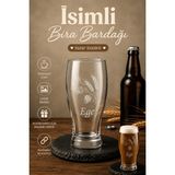 Lav 1 Adet Kişiye Özel Lal Cam Meşrubat Bardağı - Şeffaf - Gümüş