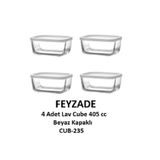 LAV FEYZADE CUBE Kahvaltılık Saklama Kabı Seti 4 ADET 405cc (CUB-235)