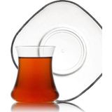 Lav lal keyf çay bardak seti takımı - çay bardağı - tabağı takımı 12 parça