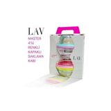 LAV Master Cam Saklama Kabı 4'lü Küçük Boy 250 ml Karışık Renkli Yuvarlak Renkli Plastik Kapaklı