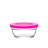 LAV Master Cam Saklama Kabı 6'lı Küçük Boy 250 ml Yuvarlak Pembe Plastik Kapaklı (Kahvaltılık )