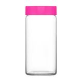 Lav Novo Cam Kavanoz 2'li Büyük Boy 1400 ml Pembe Plastik Kapaklı (Erzak Saklama Kavanozu )