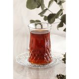 Lav Odin Cam Çay Seti 6 Kişilik 170 ml (6 Çay Bardağı, 6 Çay Tabağı) - Renkli