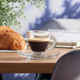 Lav Roma Cam Espresso Fincan Seti 6 Kişilik 95 ml (6 Espresso Fincanı ,6 Fincan Tabağı) - Şeffaf