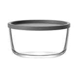 LAV Round Cam Saklama Kabı Tekli Küçük Boy 380 ml Yuvarlak Gri Plastik Kapaklı (Kahvaltılık )