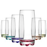 lav Sapsız Cam Şampanya Flüt Seti - Renkli İçme, Kokteyl, Su Bardakları 368 ml - Prosecco, Mimoza - Düğün, Gelin için Şeffaf Kristal Şarap Barı Bardakları (Güncellenmiş Tasarım | Büyük 368 g)