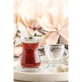 Lav Sohbet Cam Bardak Seti 18'li (6 Çay Bardağı, 6 Çay Tabağı, 6 Fincan)