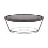 LAV Vega Cam Saklama Kabı Tekli Büyük Boy 1130 ml Yuvarlak Gri Plastik Kapaklı