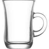 Lav Yudum Cam Kulplu Çay Bardağı 6 Kişilik 95 ml Kulplu