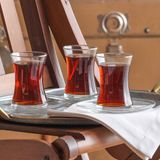 Lav Zen Cam Çay Seti 6 Kişilik 170 ml (6 Çay Bardağı, 6 Çay Tabağı)