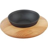 Lava 14 cm Ahşap Altlıklı Yuvarlak Döküm Demir Kase