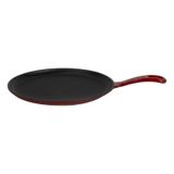 Lava 26 CM Bordo Döküm Demir Yekpare Saplı Yuvarlak Pizza Krep Pankek Tavası