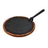 Lava 26 cm Siyah Ahşap ve Döküm Demir Hot Plate Servis Tahtası