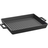 Lava 26 x 32 cm Metal Kulplu Izgara Tava Döküm Mat Siyah Elektroforez Kaplama ile Yüksek Hacim
