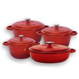 Lava 4X New Heritage Serisi 28 cm Kırmızı Döküm Demir Tencere Seti