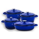 Lava 4X New Heritage Serisi 28 cm Mavi Döküm Demir Tencere Seti