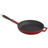 Lava Ahşap Kulplu 28 cm Kırmızı Kızartma Tavası