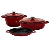 Lava Bordo Döküm Tencere ve Izgara Seti - LV S ET K65 BR