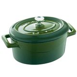 Lava cookware Trendy dökme demir emaye güveç, oval, 27 cm, 3,91 L, yeşil
