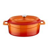 Lava cookware Trendy dökme demir emaye güveç tenceresi/Kızartma Tavası, oval, 25 cm, 3,19 L, turuncu