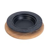 Lava Döküm 18 CM Oval Döner Sos Tabağı ve Kayın Servis Ahşabı LV ECO Y DNR 18 AH 312 BE