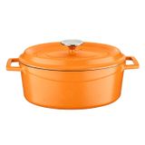Lava Döküm 21x27 cm Demir Yekpare Kulplu Spring Serisi Turuncu Oval Tencere
