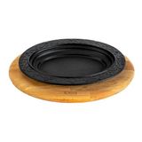 Lava Döküm 32x23 CM Oval Döner - Kebap Tabağı ve Kayın Servis Ahşabı LV ECO O DNR 3223 K4