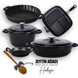 Lava Döküm 5X New Heritage Serisi Siyah Döküm Demir Tencere ve Tava Seti
