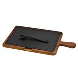 Lava Döküm Ahşap ve Döküm Demir Hot Plate Ölçü 22x33 cm Siyah Servis Tahtası