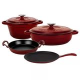 Lava Döküm Bordo 6 Parça Tencere & Tava & Sahan Seti – Profesyonel Lezzet Evinde!