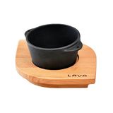 Lava Döküm Çap 8 CM Yuvarlak Sufle - Sos Kabı ve Ahşap Altlığı LV ECO SK 8 T14 K4