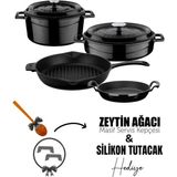 Lava Döküm Çeyiz Seti - Mutfakta Uzun Yıllar Güvenle Kullanım Siyah