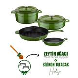 Lava Döküm Çeyiz Seti - Mutfakta Uzun Yıllar Güvenle Kullanım Yeşil