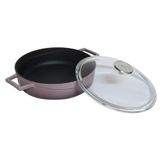 LAVA DÖKÜM ÇOK AMAÇLI YAYVAN TENCERE ÇAP(Ø) 28CM -GLAZE LİLA (MOR)