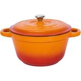 Lava Döküm Demir Kapak New Heritage Serisi Çap 26 cm Turuncu Döküm Yuvarlak Tencere
