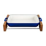 Lava Döküm Dikdörtgen Rosto ve Fırın Tepsisi Döküm Demir Kayın Servis Ahşaplı 26x40 CM LV P TP 2640 K4 EDT B