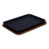Lava Döküm Dikdörtgen Servis Tabağı Kayın Servis Ahşabı. Ölçü 34x25cm.