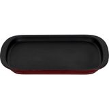 Lava Döküm Dikdörtgen Servis Tabağı Ölçü 32X20CM.-BORDO - 32 x 20 cm