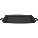 Lava Döküm Grill Tepsi, Izgara Yüzeyli, Metal Kulplu, 31X42CM - Çok Renkli