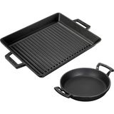 Lava Döküm Izgara Tava 26X32 &amp; 20 cm Sahan Set - Gerçek Izgara Lezzeti Evde