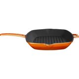 Lava Döküm Izgara Tava Metal Saplı Ölçü 26 x 32 cm - Turuncu