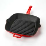 Lava Döküm Izgara Tavası 26x26 CM Kırmızı