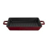 Lava Döküm Kare Izgara Tavası Döküm Demir Yekpare Çift Kulplu Ölçü 26x26 CM Bordo - LV ECO GT 2626 T2 BR