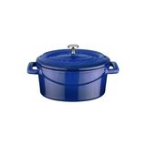 Lava Döküm Mini Tencere Oval Çap10 cm Trendy Mavi