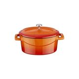 Lava Döküm Mini Tencere Oval Çap10 cm Trendy Turuncu