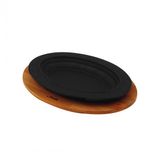 Lava Döküm Oval Döner, Kebap Tabağı Kayın Servis Ahşabı. Ölçü 32x23cm.