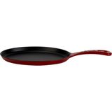 Lava Döküm Oval Fajita Tabağı Döküm Demir Yekpare Saplı Ölçü 17X23cm.-Bordo