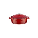 Lava Döküm Oval Tencere Folk Ölçü 23x29cm Kırmızı