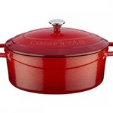 Lava Döküm Oval Tencere Folk Serisi Ölçü 21x25cm Kırmızı